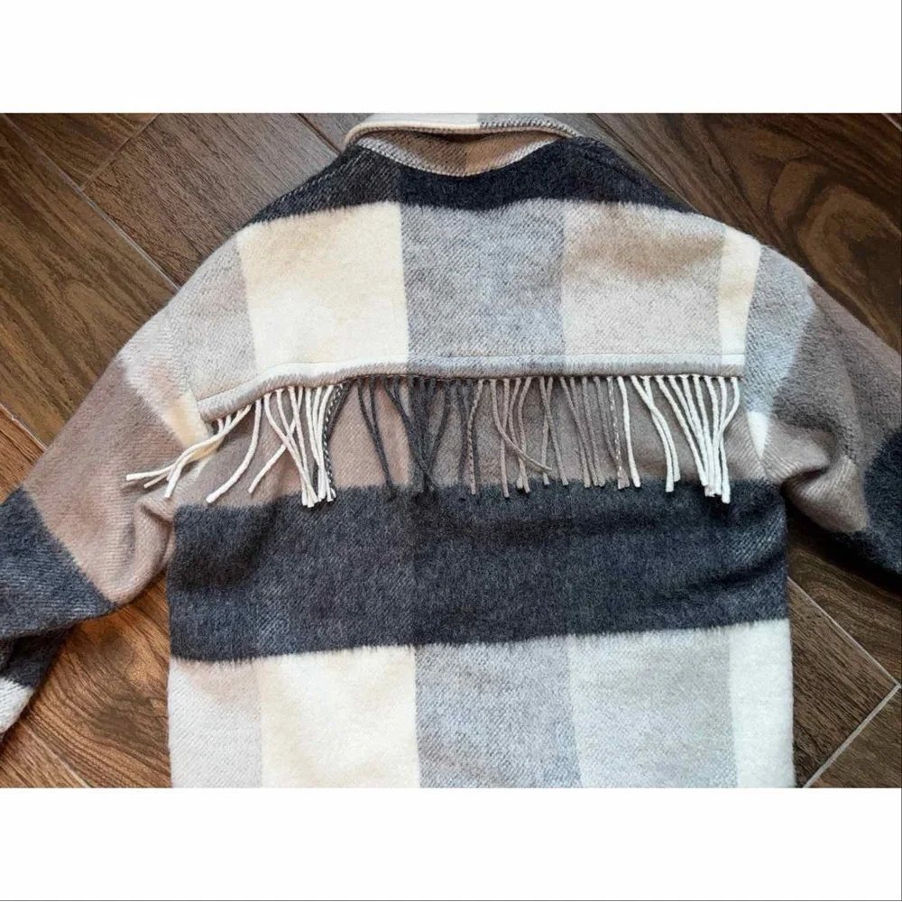 Zara Wool-Blend Fringe Jacket